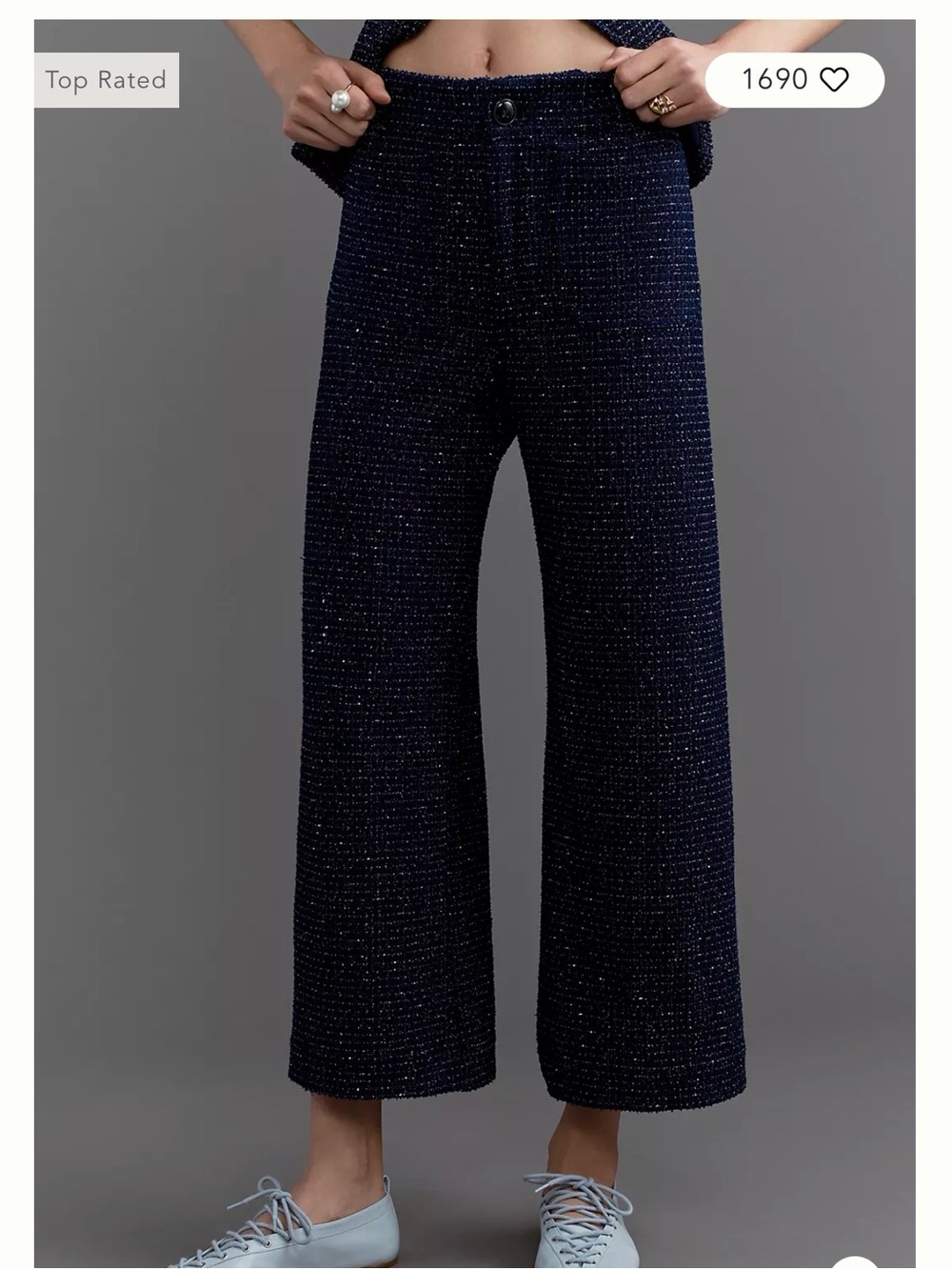 NWT Anthropologie Maeve Colette Wide Leg Cropped Pants - Picture 2 of 7